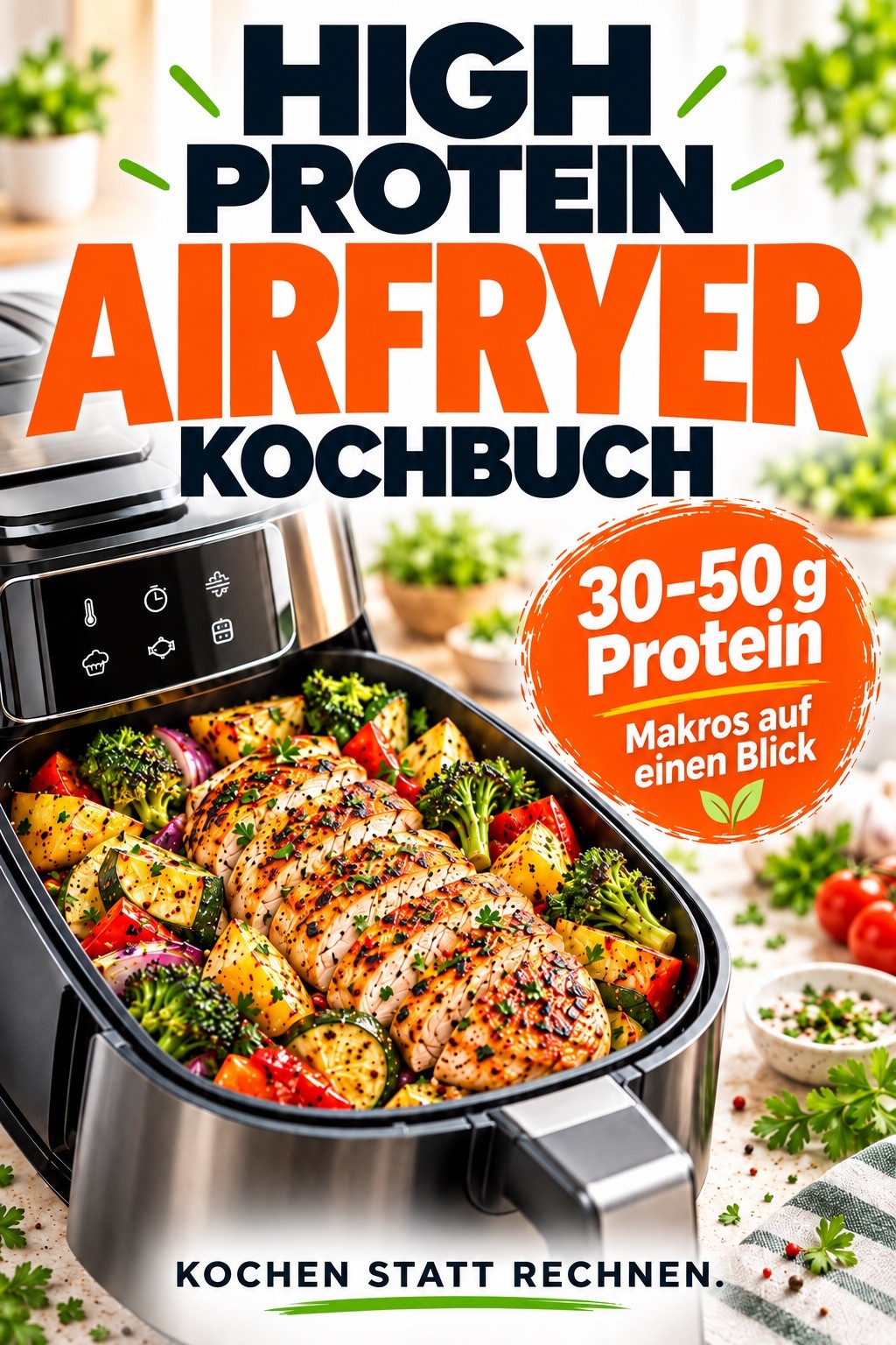 Cover des Buches High Protein Airfryer Kochbuch